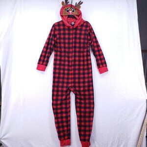 PJ's & Presents Christmas One-Piece Pajamas Rudolph Holiday Unisex Adult Size M